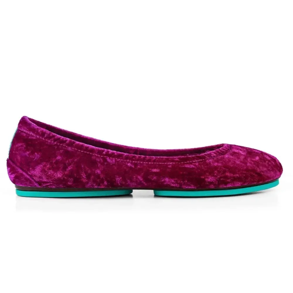 Tieks Tyrian Purple Crushed Velvet Ballet Flats Limited Edition 9 - Picture 2 of 13